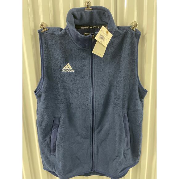 Women’s Adidas Stadium Navy Fleece Vest Size M - Picture 1 of 8